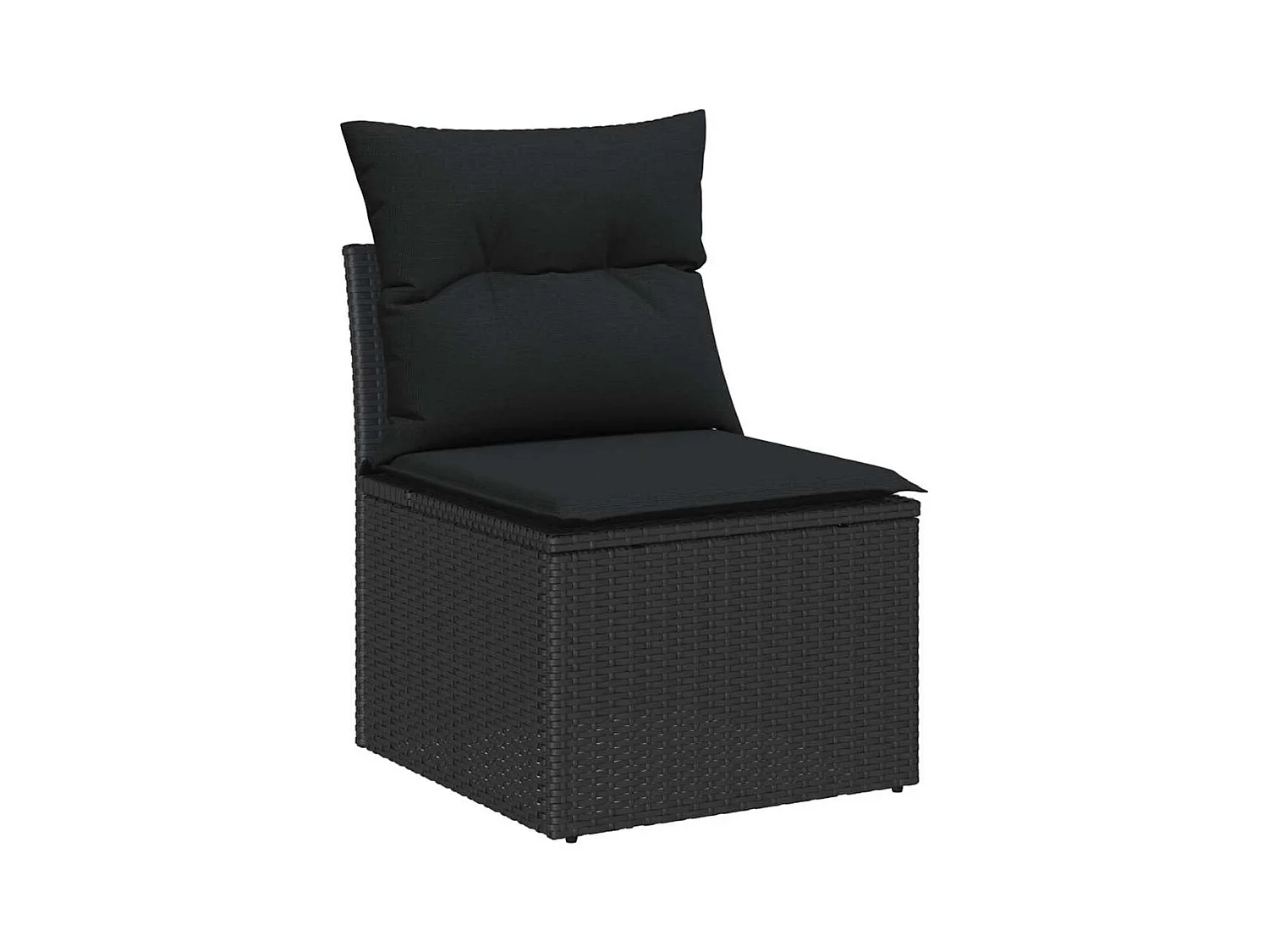 Ensemble de canapé de jardin avec coussin 6 pcs Noir Poly rotin