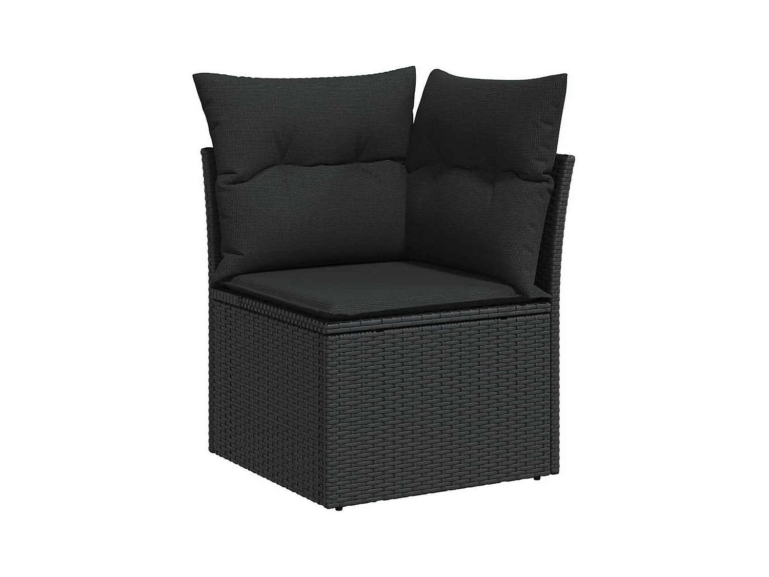 Ensemble de canapé de jardin avec coussin 6 pcs Noir Poly rotin