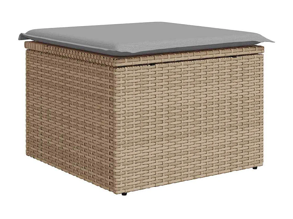 Conjunto de sofá de jardín con cojín 7 pcs beige y gris claro