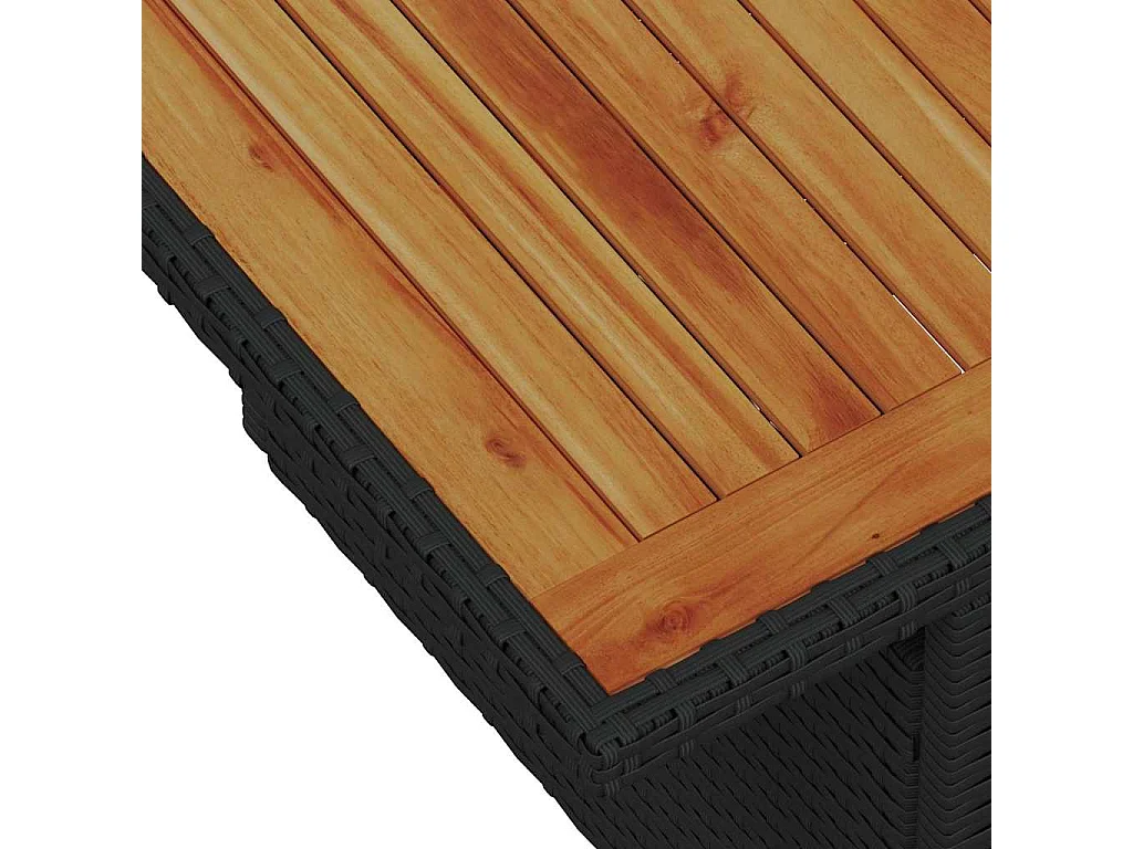Set da Pranzo per Giardino con cuscino 7 pcs Nero e Marrone