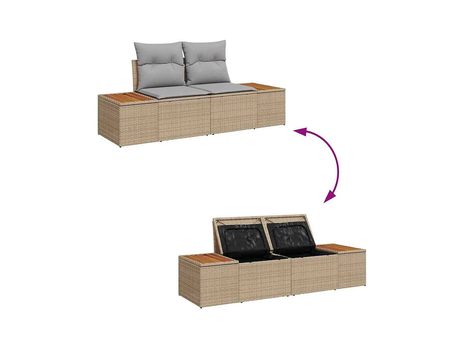 Ensemble de canapé de jardin 6 pcs beige et gris clair