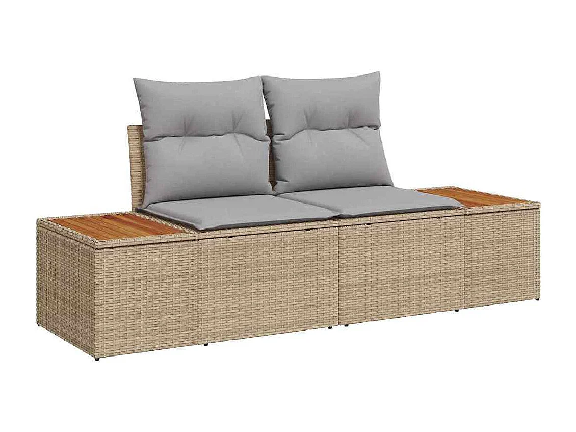 Ensemble de canapé de jardin 6 pcs Beige et Gris clair