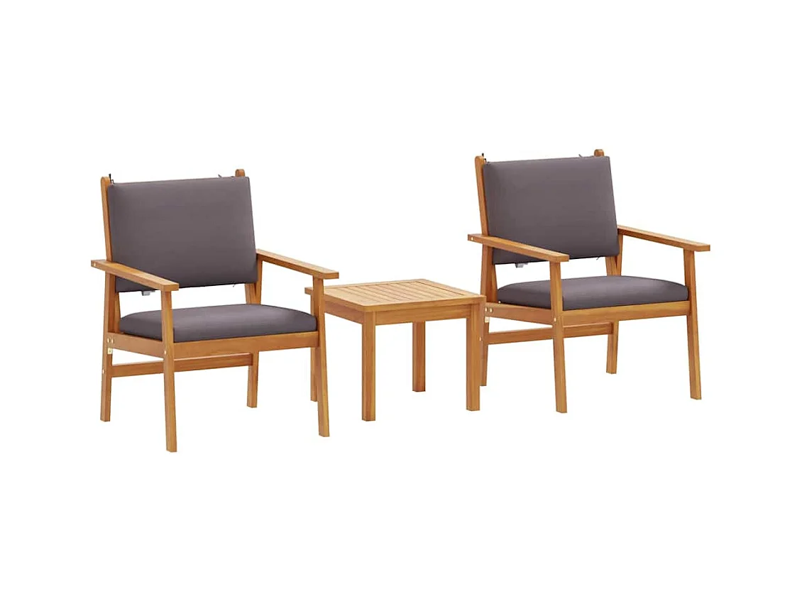 Ensemble de canapé de jardin 3 pcs Marron 45 x 45 x 38cm