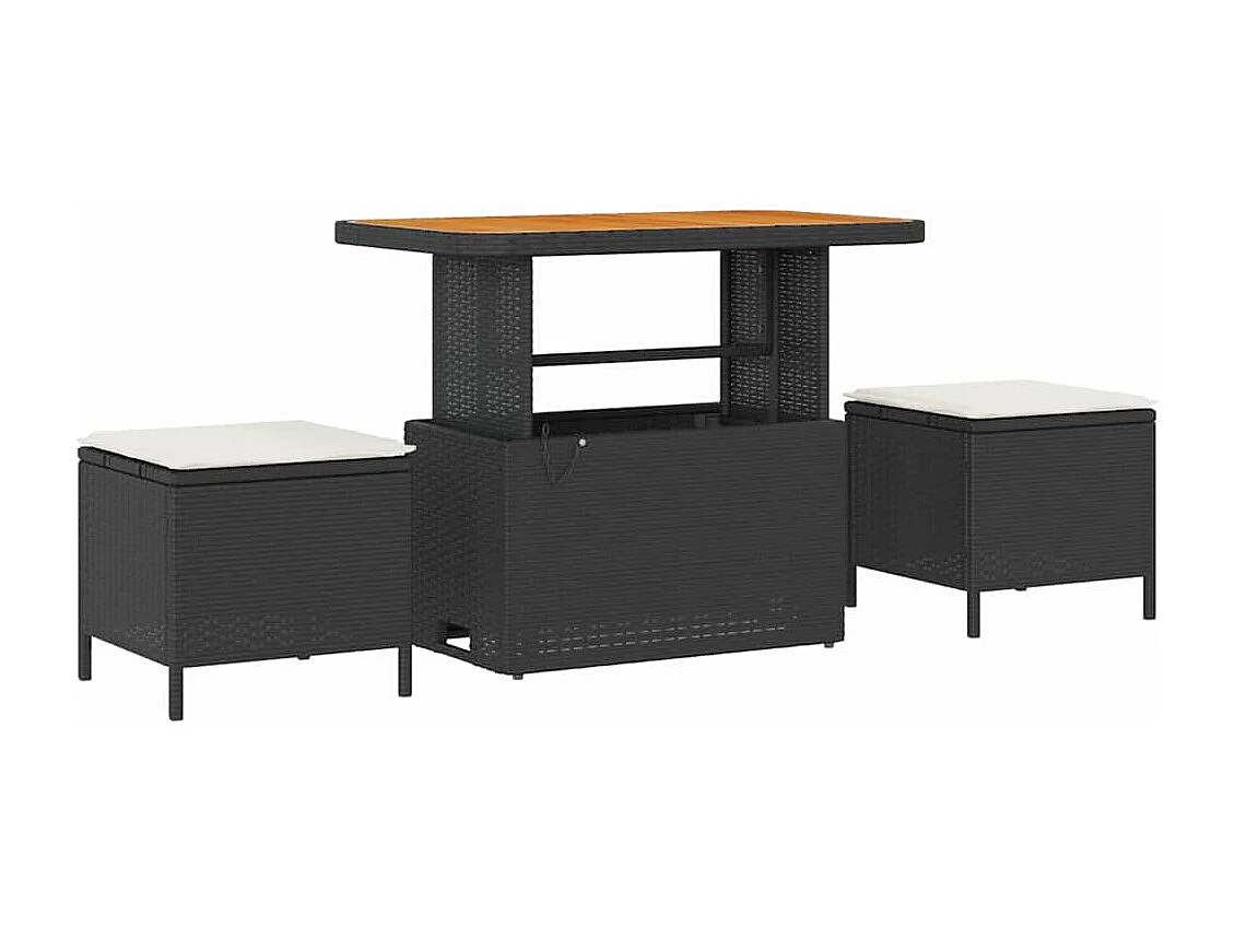 Ensemble de canapé de jardin 10 pcs Noir Poly rotin