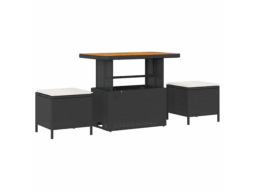 Tuin Sofa Set 10 st 7-Aantal zitplaatsen Zwart Poly riet