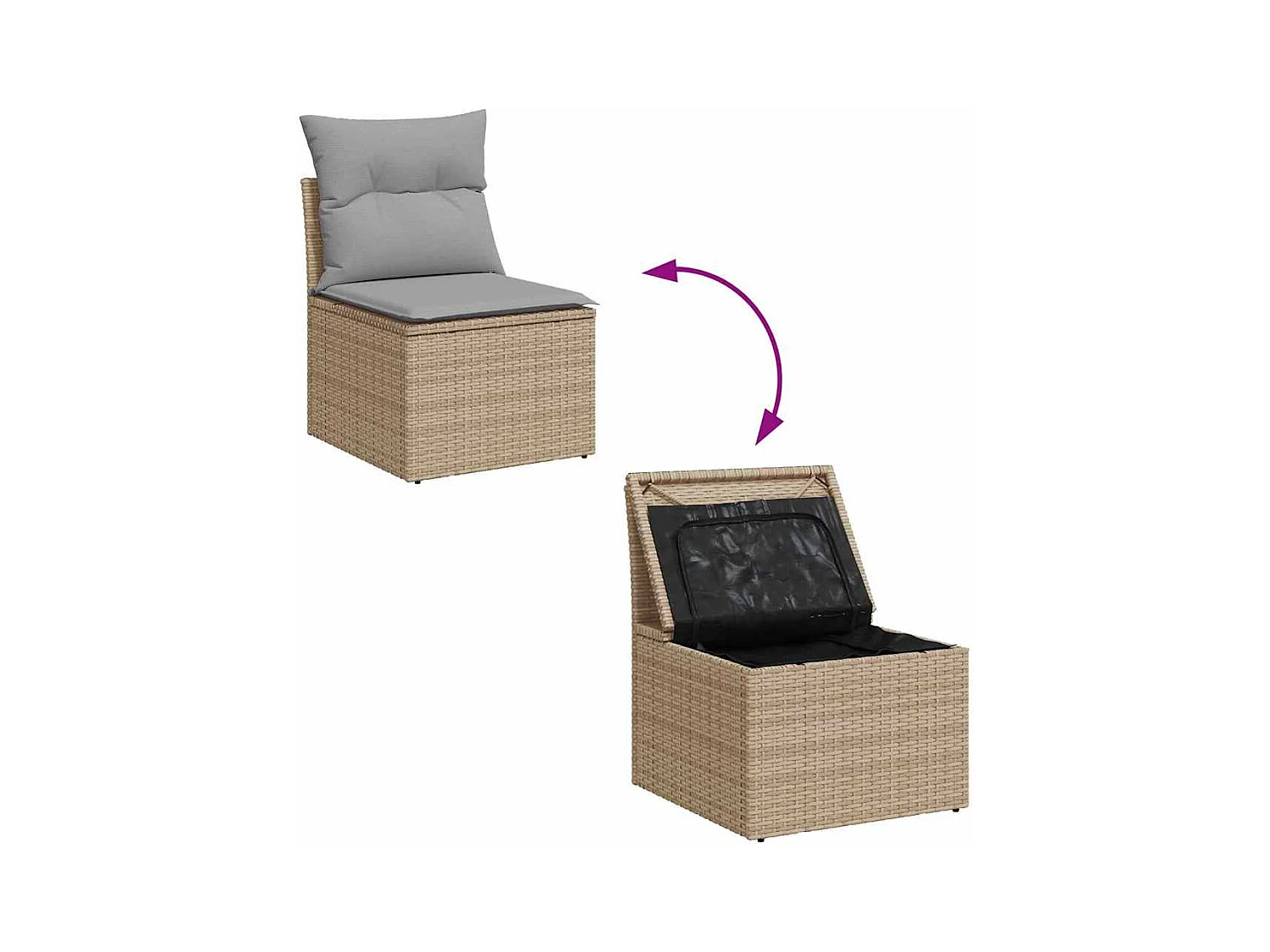 Garten-Sofa-Set 13 pcs Beige, Hellgrau 110 x 55 x 71 cm