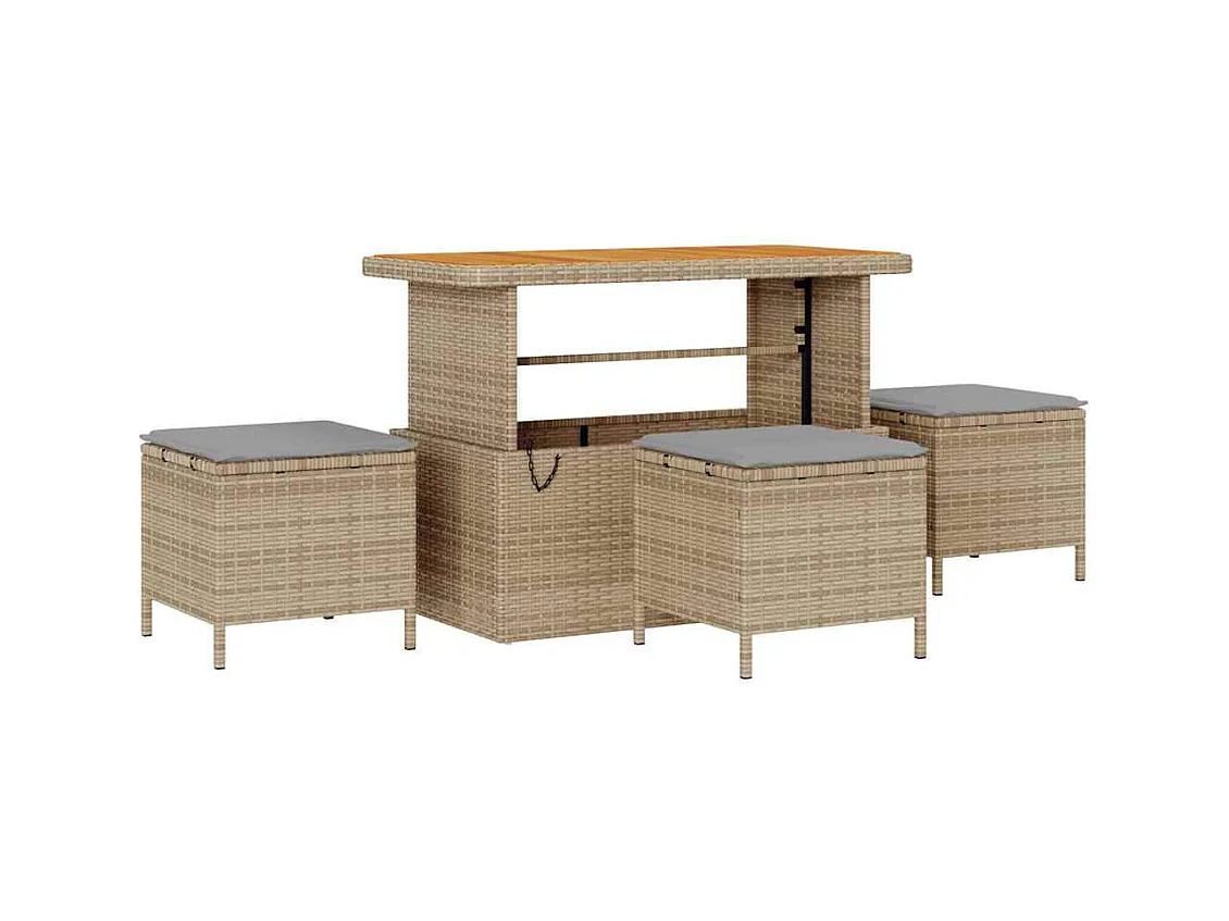 Garten-Sofa-Set 13 pcs Beige, Hellgrau 110 x 55 x 71 cm
