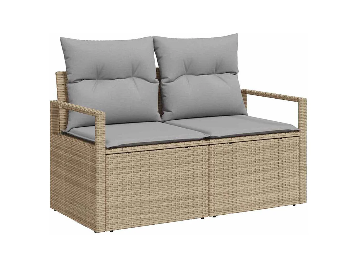Garten-Sofa-Set 13 pcs Beige, Hellgrau 110 x 55 x 71 cm