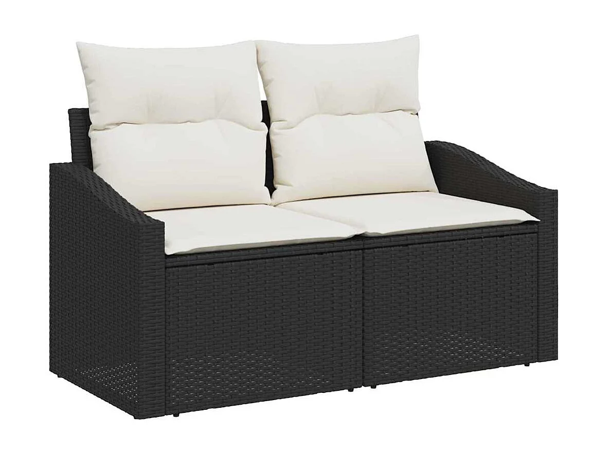 Tuinbank met kussen met opslag 123 x 62 x 69 cm poly rattan
