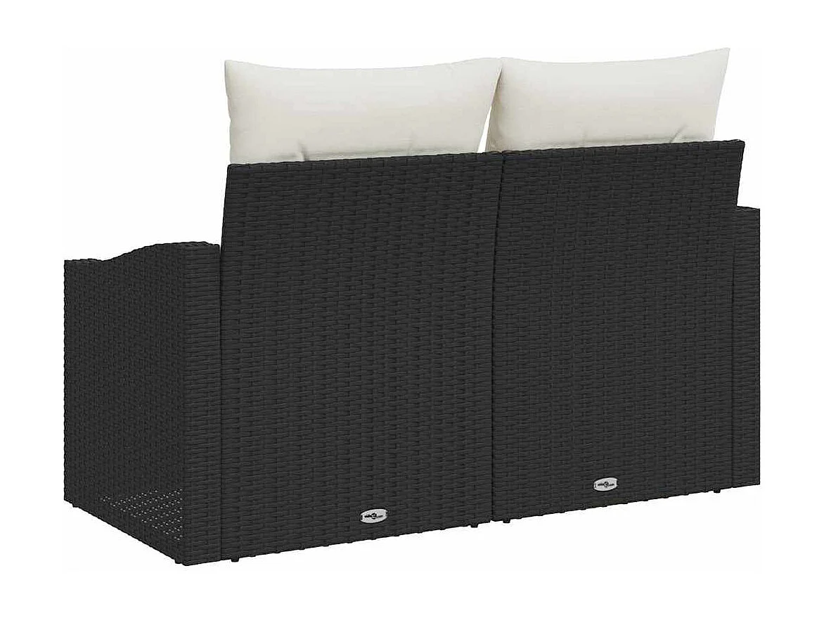 Tuinbank met kussen met opslag 123 x 62 x 69 cm poly rattan