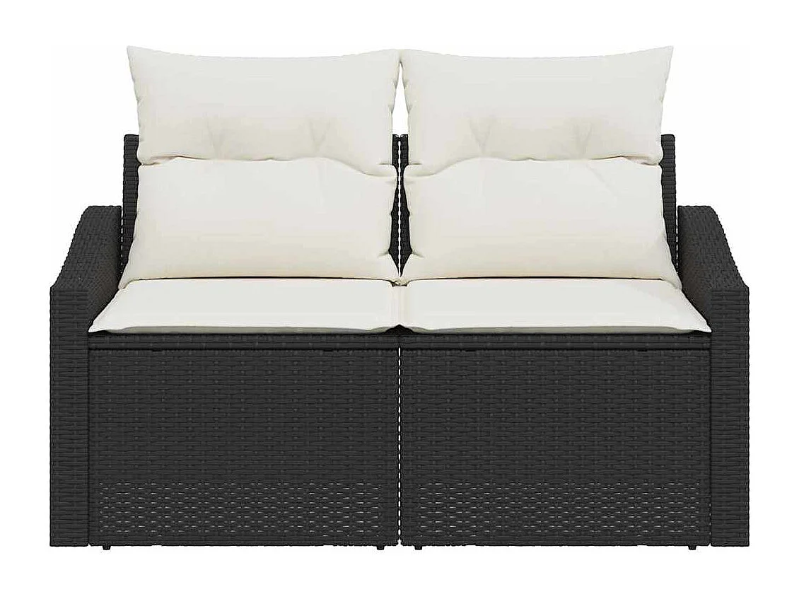 Tuinbank met kussen met opslag 123 x 62 x 69 cm poly rattan