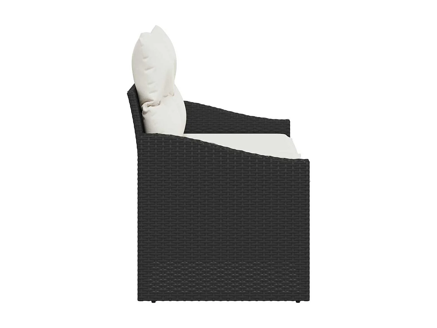 Tuinbank met kussen met opslag 123 x 62 x 69 cm poly rattan