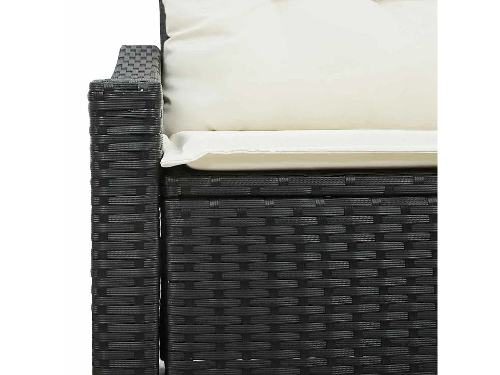 Tuinbank met kussen met opslag 123 x 62 x 69 cm poly rattan
