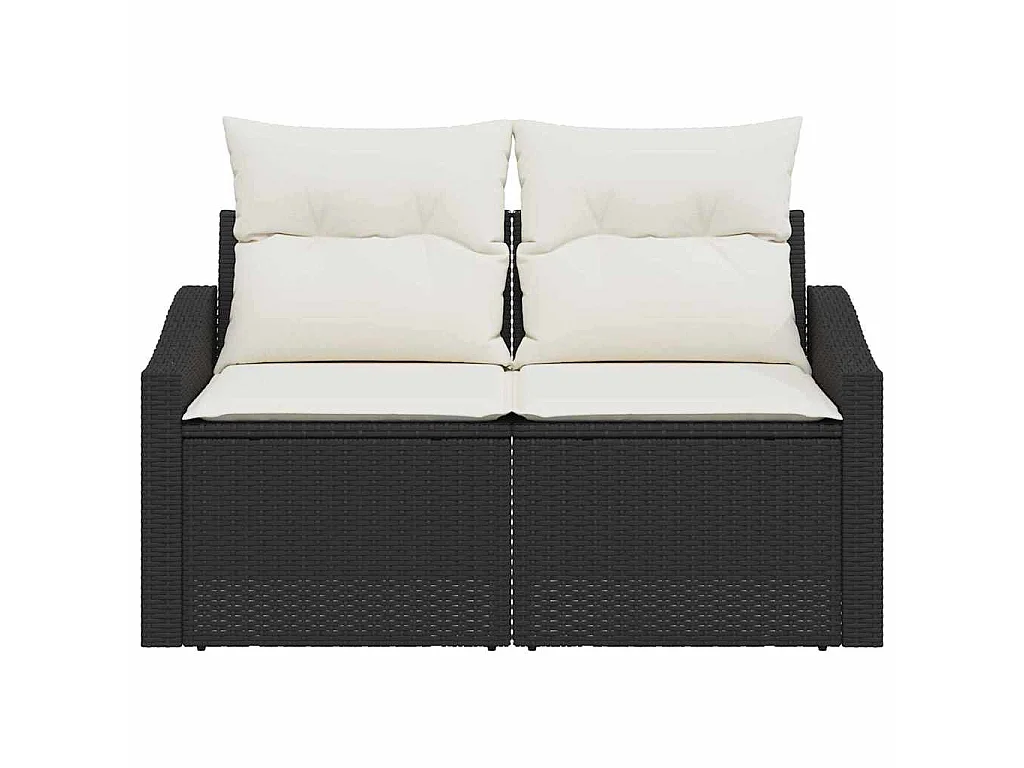 Tuinbank met kussen met opslag 123 x 62 x 69 cm poly rattan