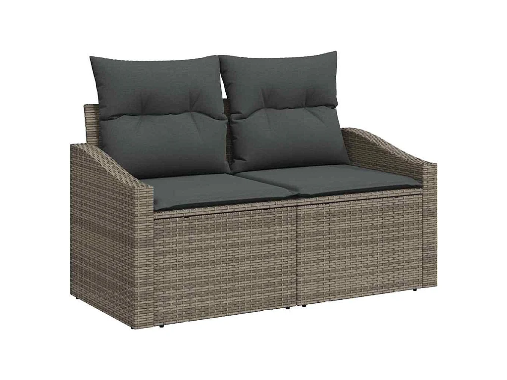 Tuin Sofa Set met kussen met opslag 9 pcs Grijs