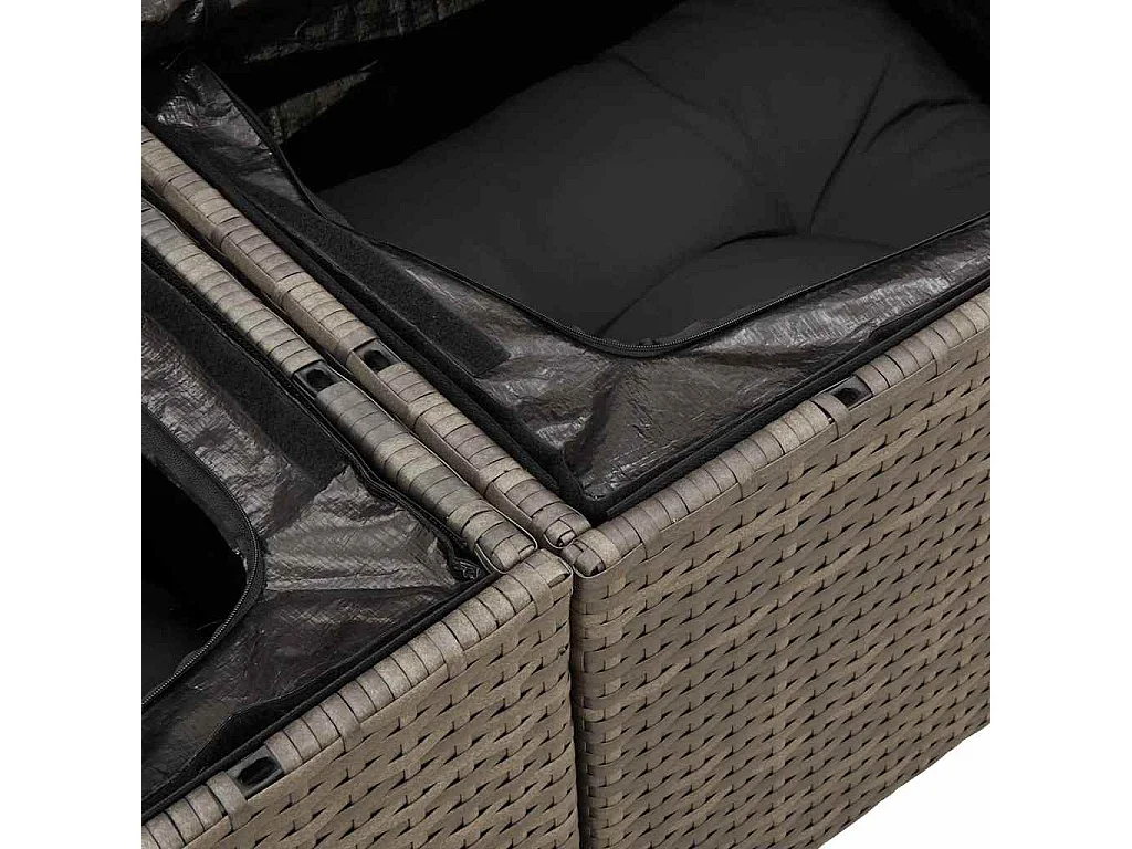 Tuin Sofa Set met kussen met opslag 9 pcs Grijs