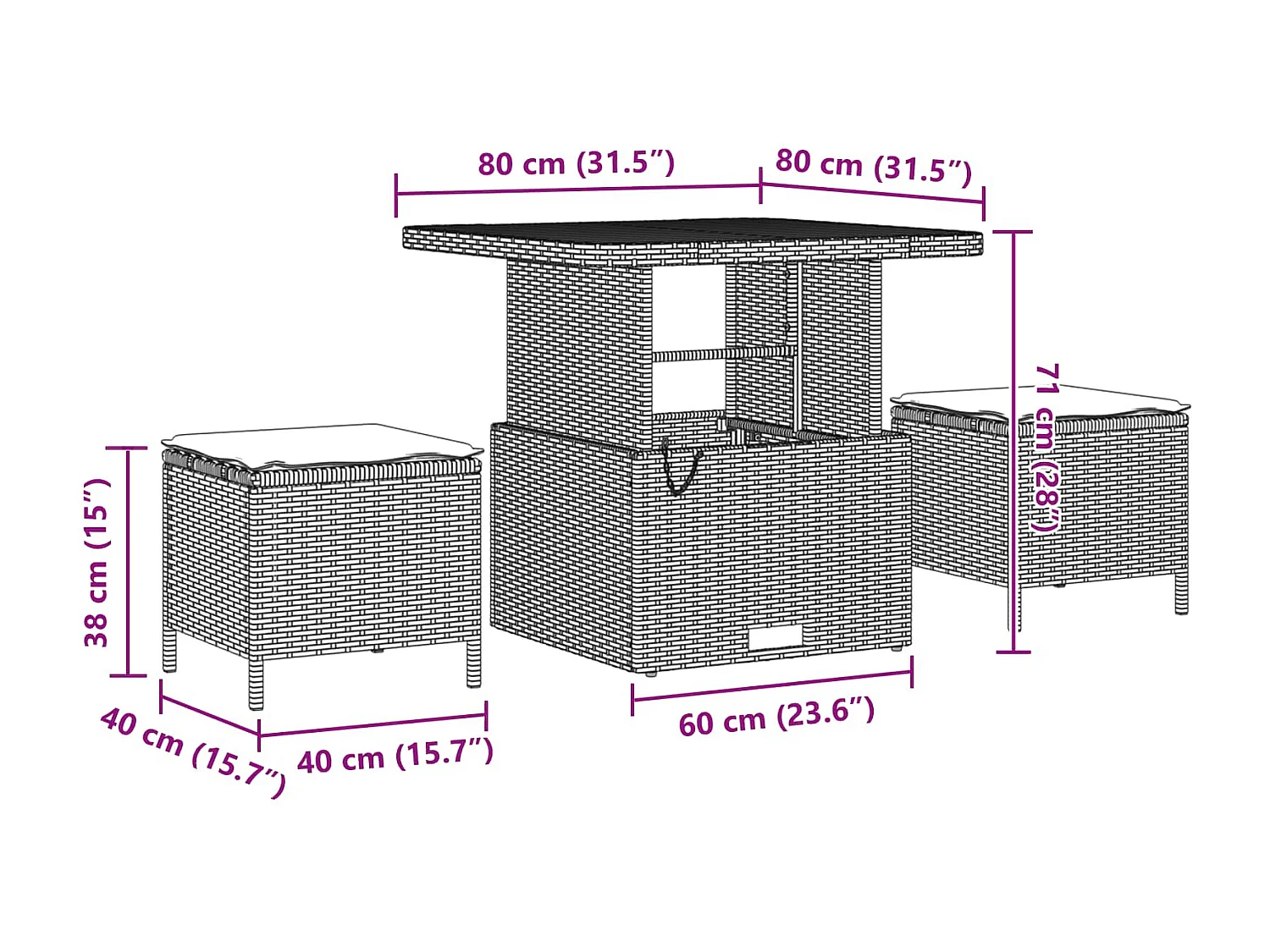 Conjunto de sofás de jardín 11 pcs Negro ratán sintético