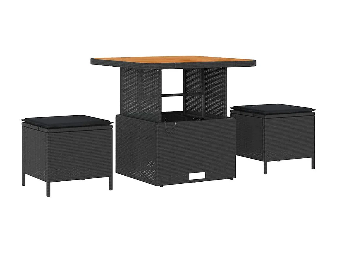 Conjunto de sofás de jardín 11 pcs Negro ratán sintético