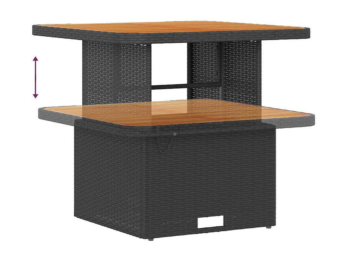 Conjunto de sofás de jardín 11 pcs Negro ratán sintético