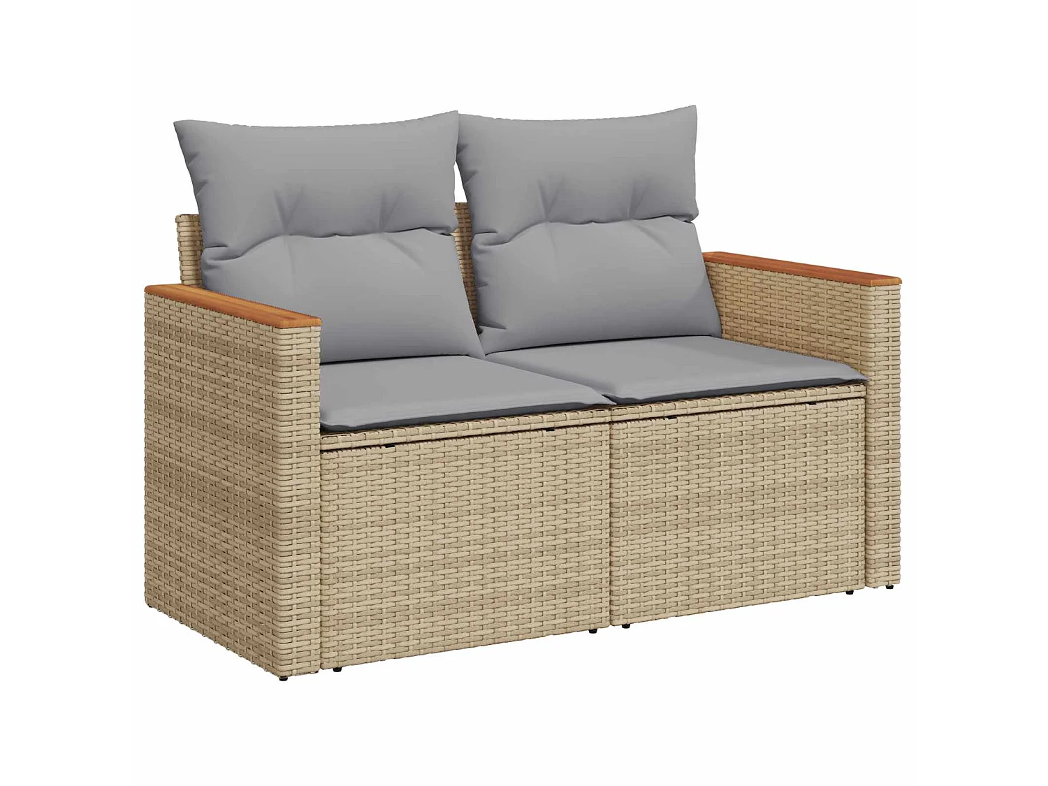 Tuinbankenset 9 pcs Beige poly rattan