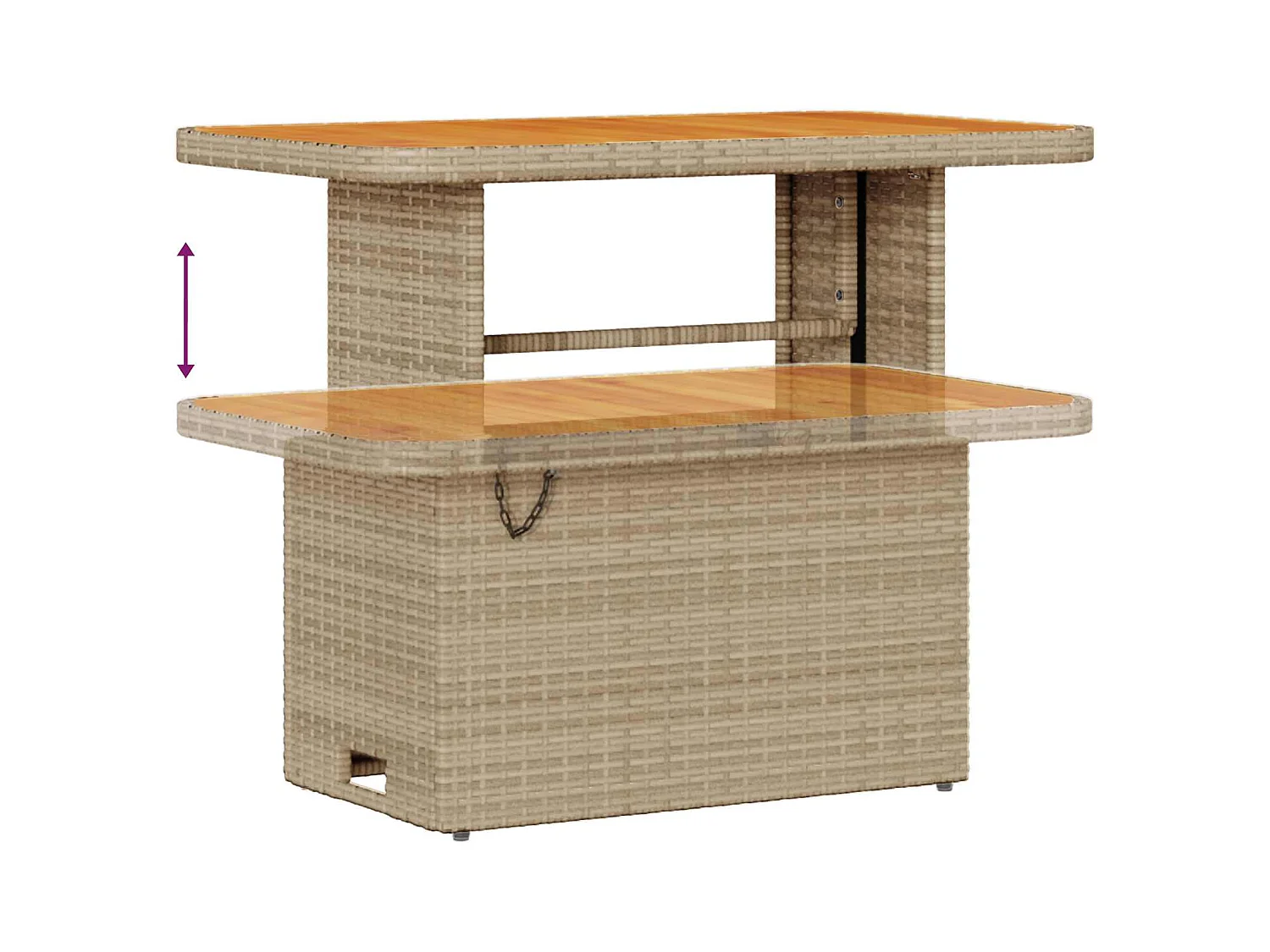 Tuinbankenset 9 pcs Beige poly rattan