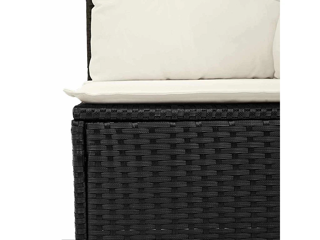 Conjunto de Sofá de Jardim 6 unid. Preto vime PE