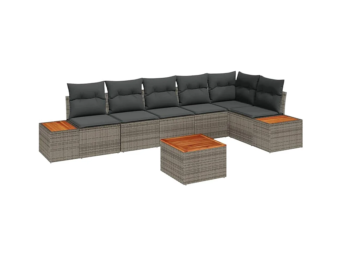 Ensemble de canapé de jardin 7 pcs Gris 319 x 154 x 85 cm