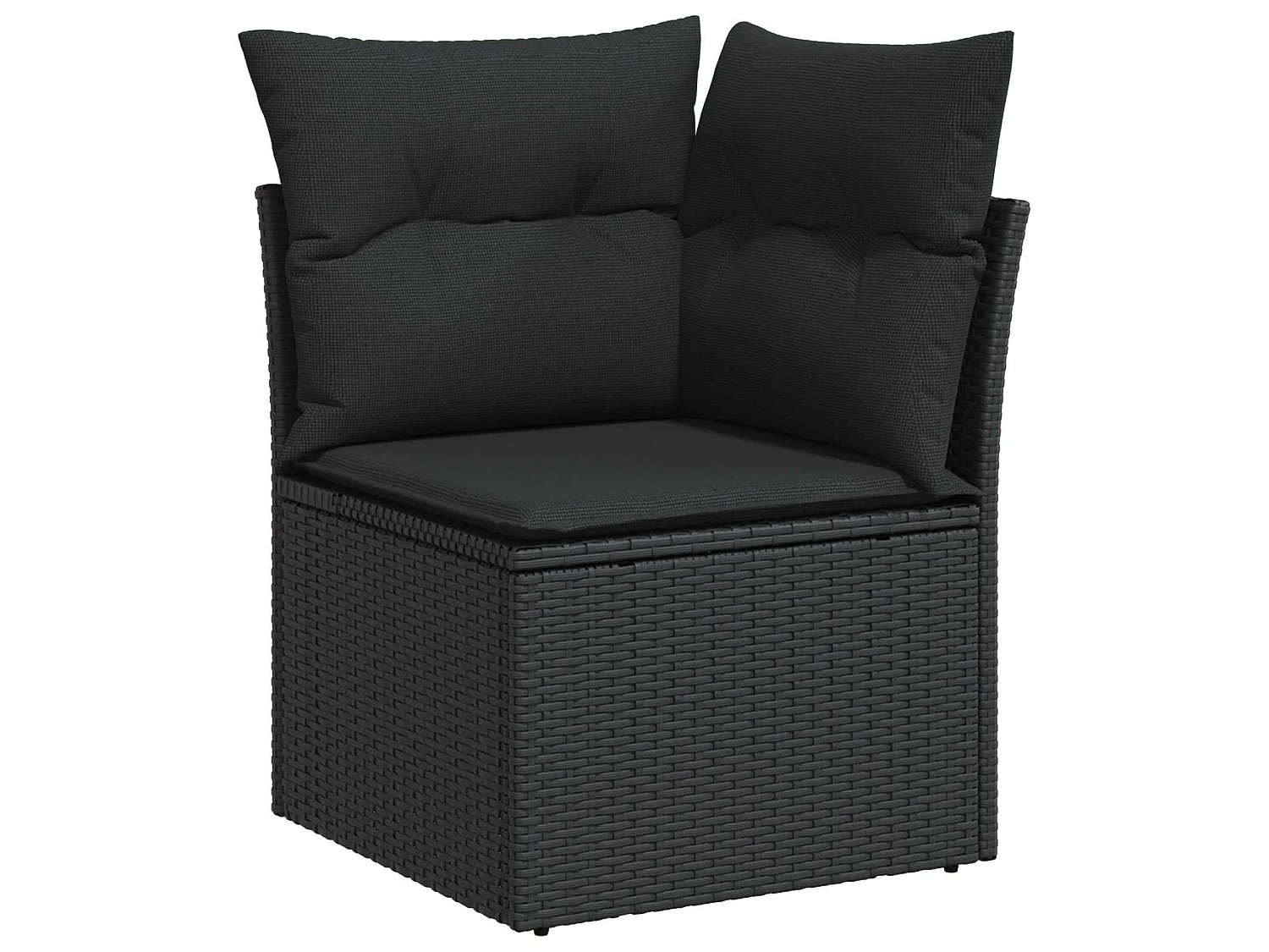 Ensemble de canapé de jardin avec coussin 9 pcs Noir Poly rotin