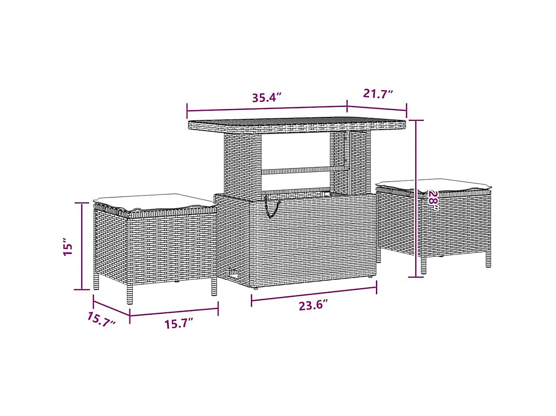 Ensemble de canapé de jardin 9 pcs Noir 90 x 55 x 71 cm