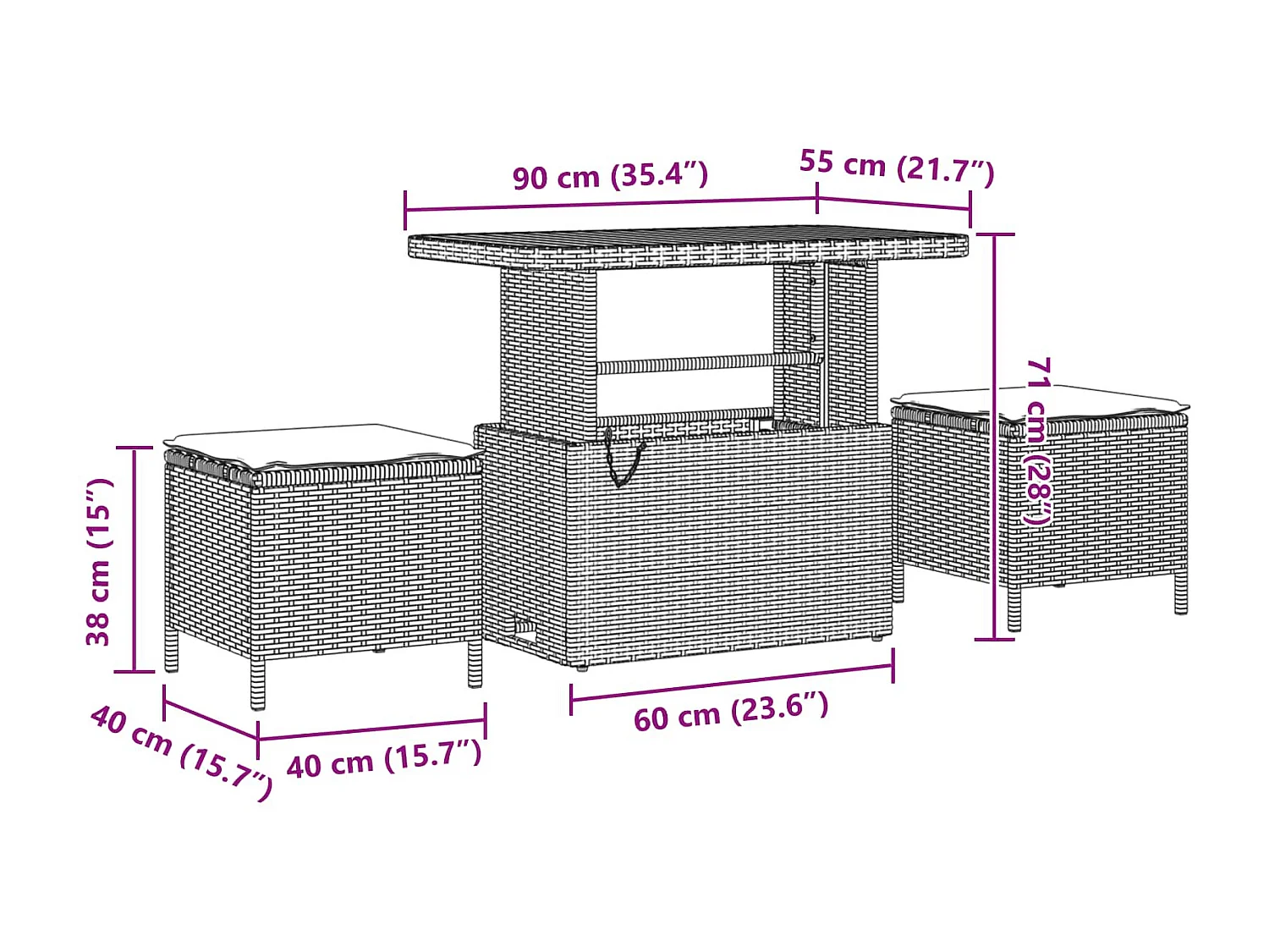 Ensemble de canapé de jardin avec coussin 9 pcs Noir