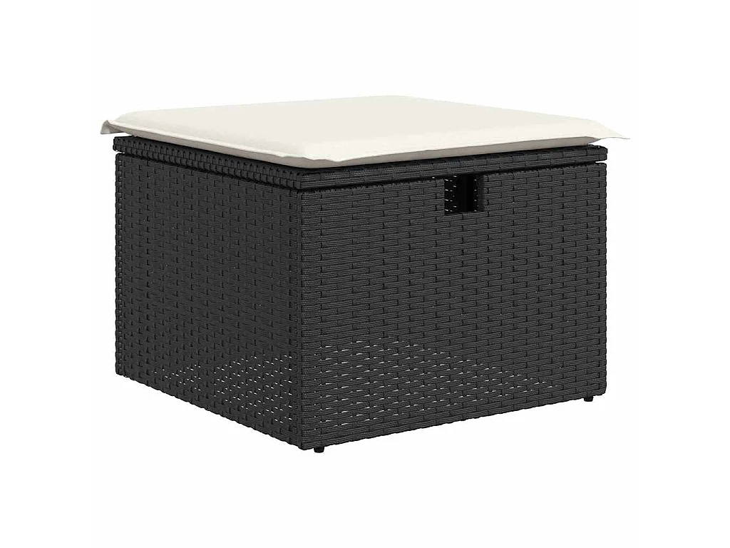 Conjunto de sofá de jardín con almohada 5 pcs Negro Poliratán