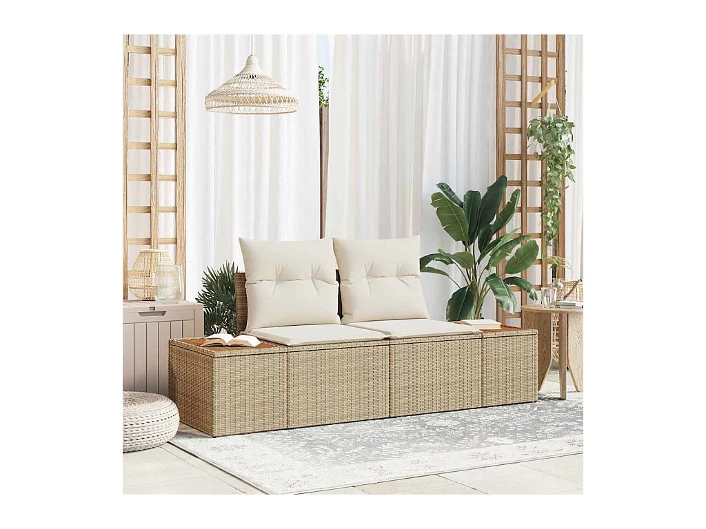 Tuinbank Beige 184 x 62 x 85cm poly rattan