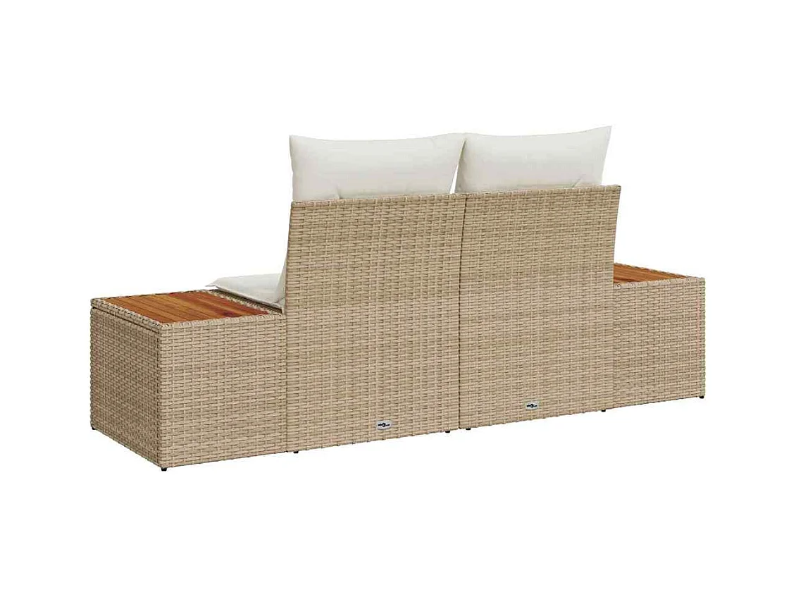 Canapé de jardin Beige 184 x 62 x 85cm polyrotin