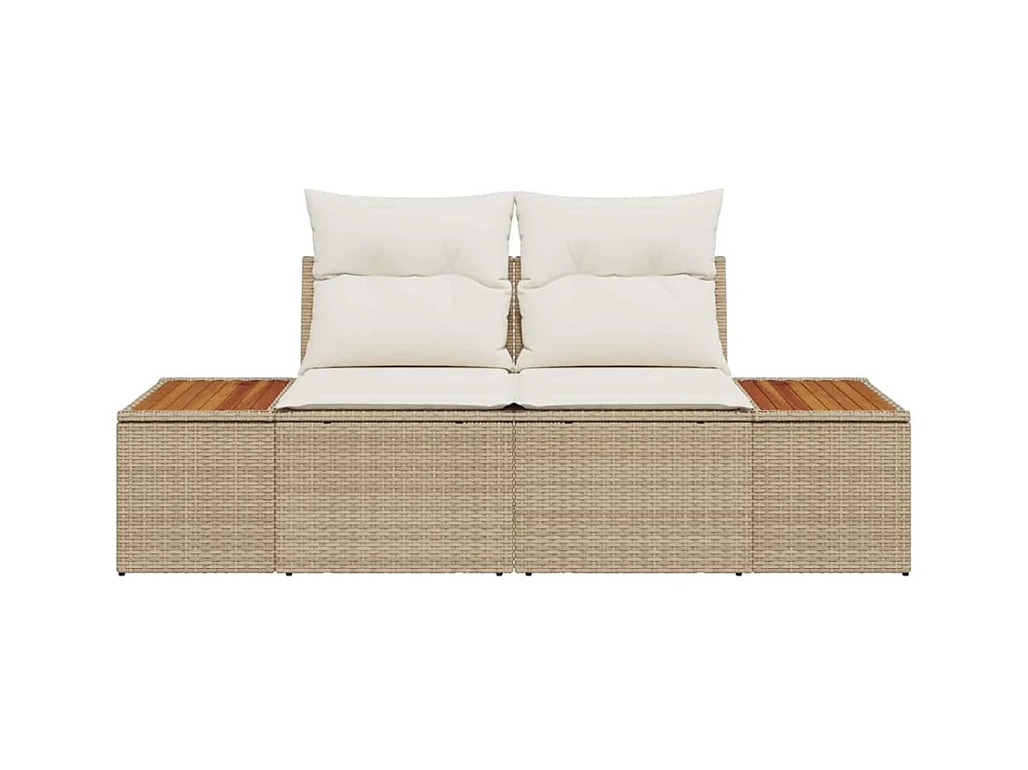 Canapé de jardin Beige 184 x 62 x 85cm polyrotin