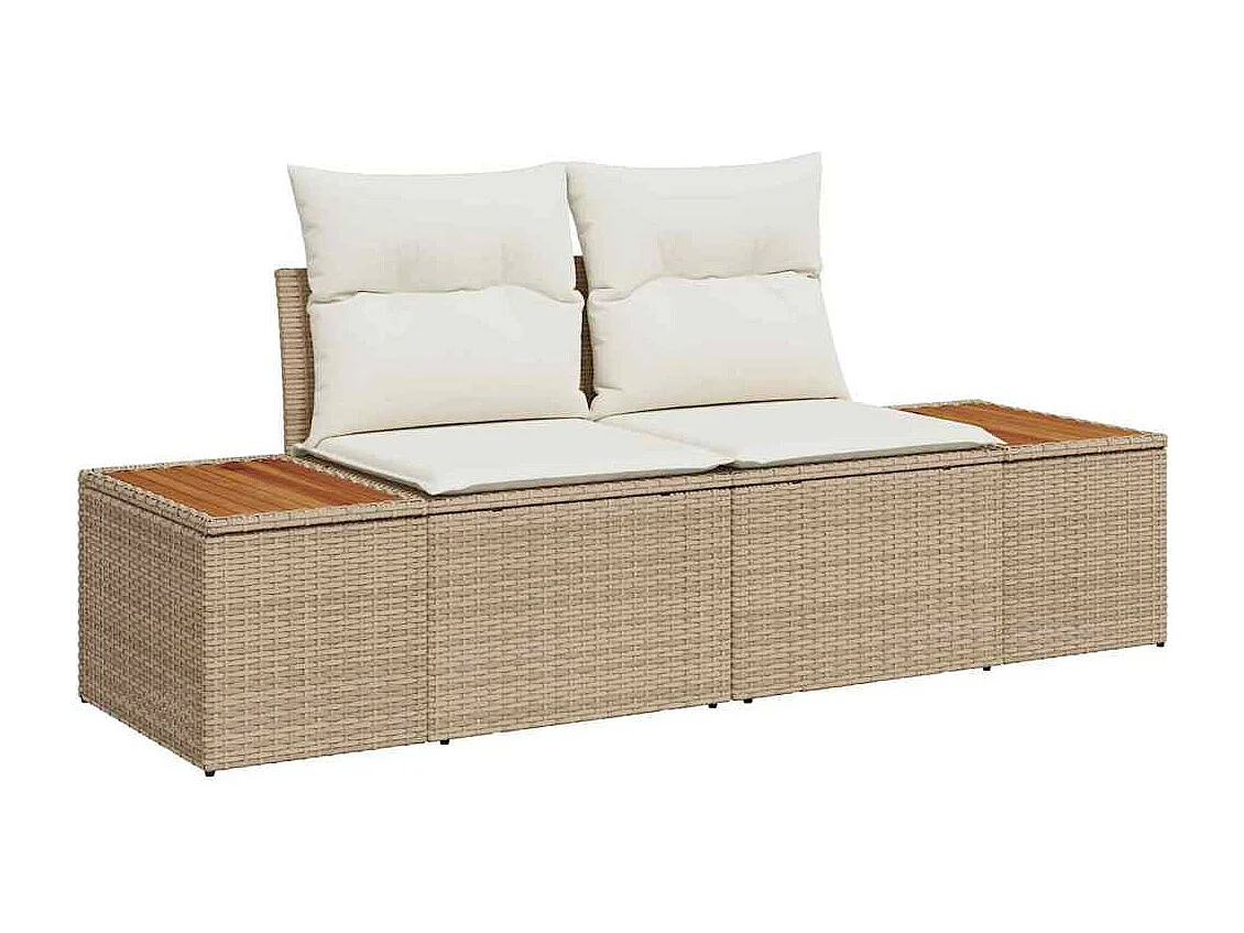 Tuinbank Beige 184 x 62 x 85cm poly rattan
