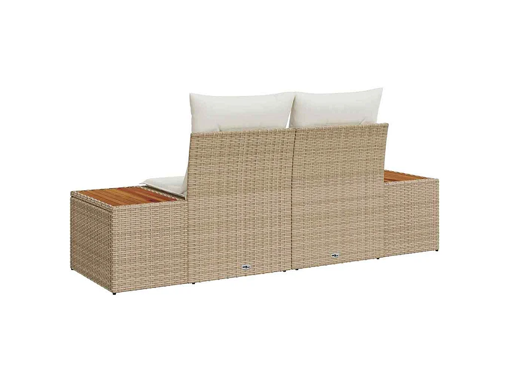 Canapé de jardin Beige 184 x 62 x 85cm polyrotin
