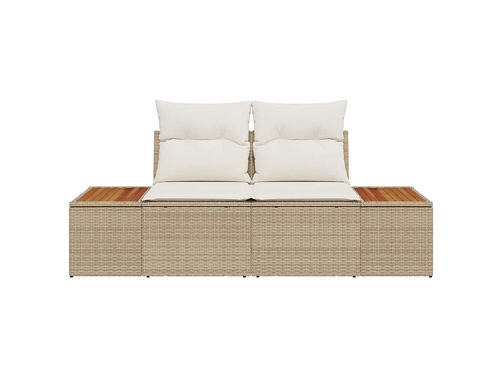 Canapé de jardin Beige 184 x 62 x 85cm polyrotin