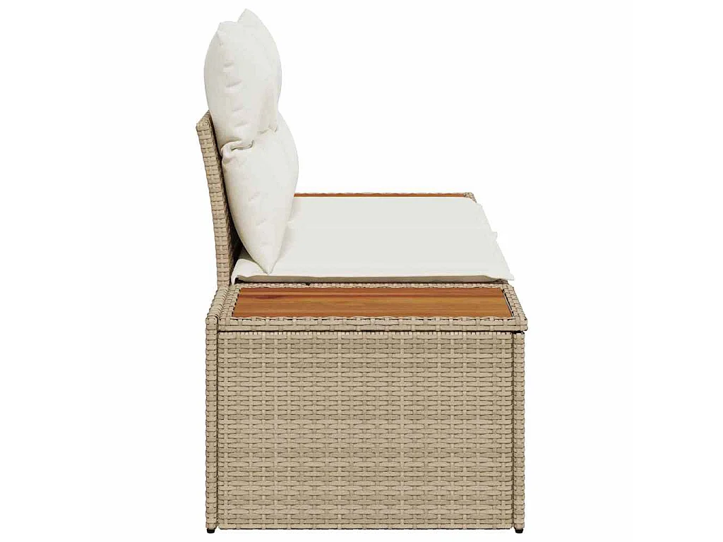 Canapé de jardin Beige 184 x 62 x 85cm polyrotin