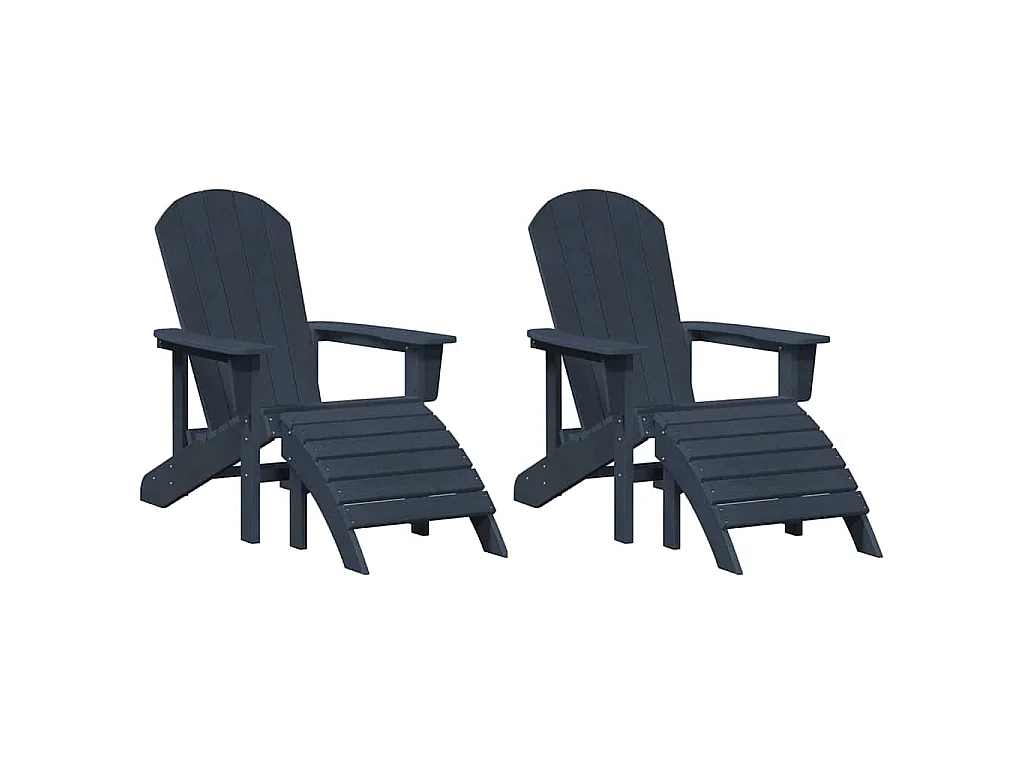 Chaise de jardin 2 pcs Bleu marine 83 x 74 x 92 cm Polyéthylène