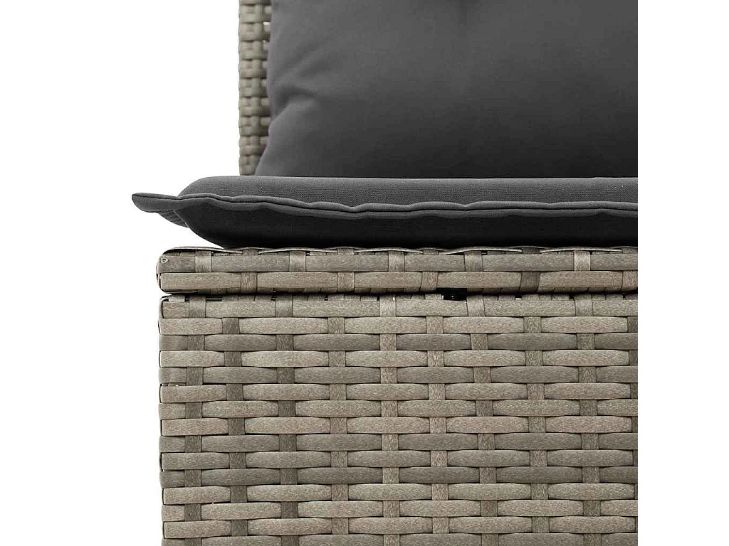 Ensemble de canapé de jardin avec coussin Gris Poly rotin