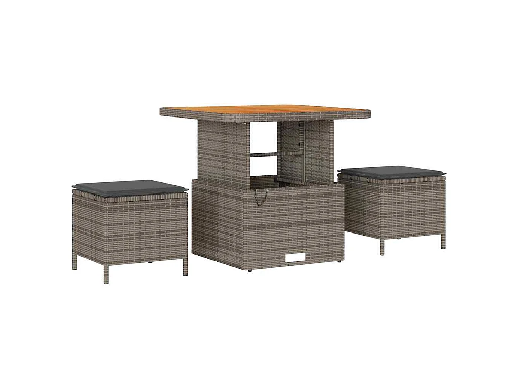 Ensemble de canapé de jardin avec coussin 11 pcs Gris polyrotin