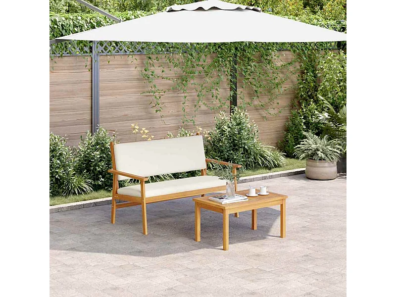 Banc de jardin avec coussin Marron Bois d'acacia massif