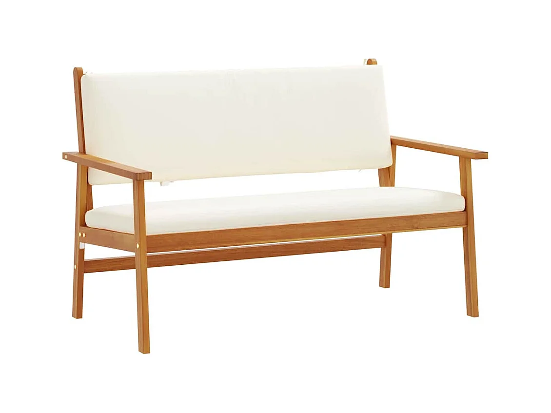 Banc de jardin avec coussin Marron Bois d'acacia massif