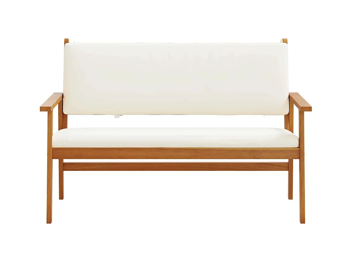 Banc de jardin avec coussin Marron Bois d'acacia massif