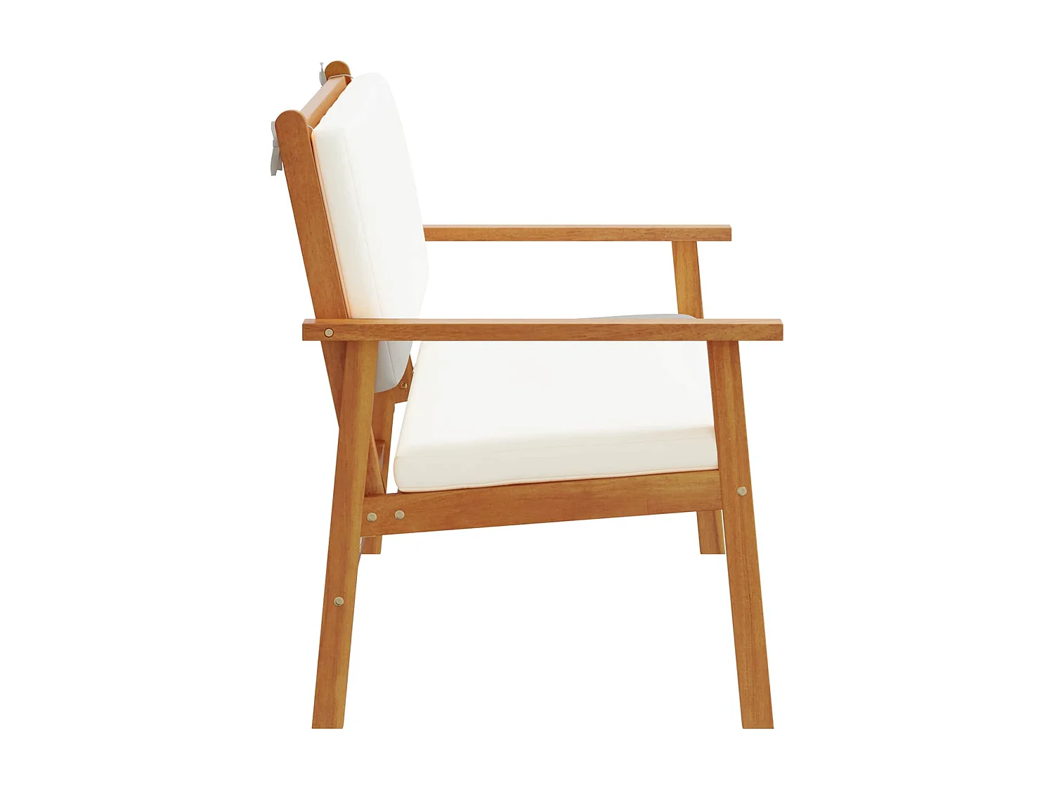 Banc de jardin avec coussin Blanc crème Bois d'Acacia Massif