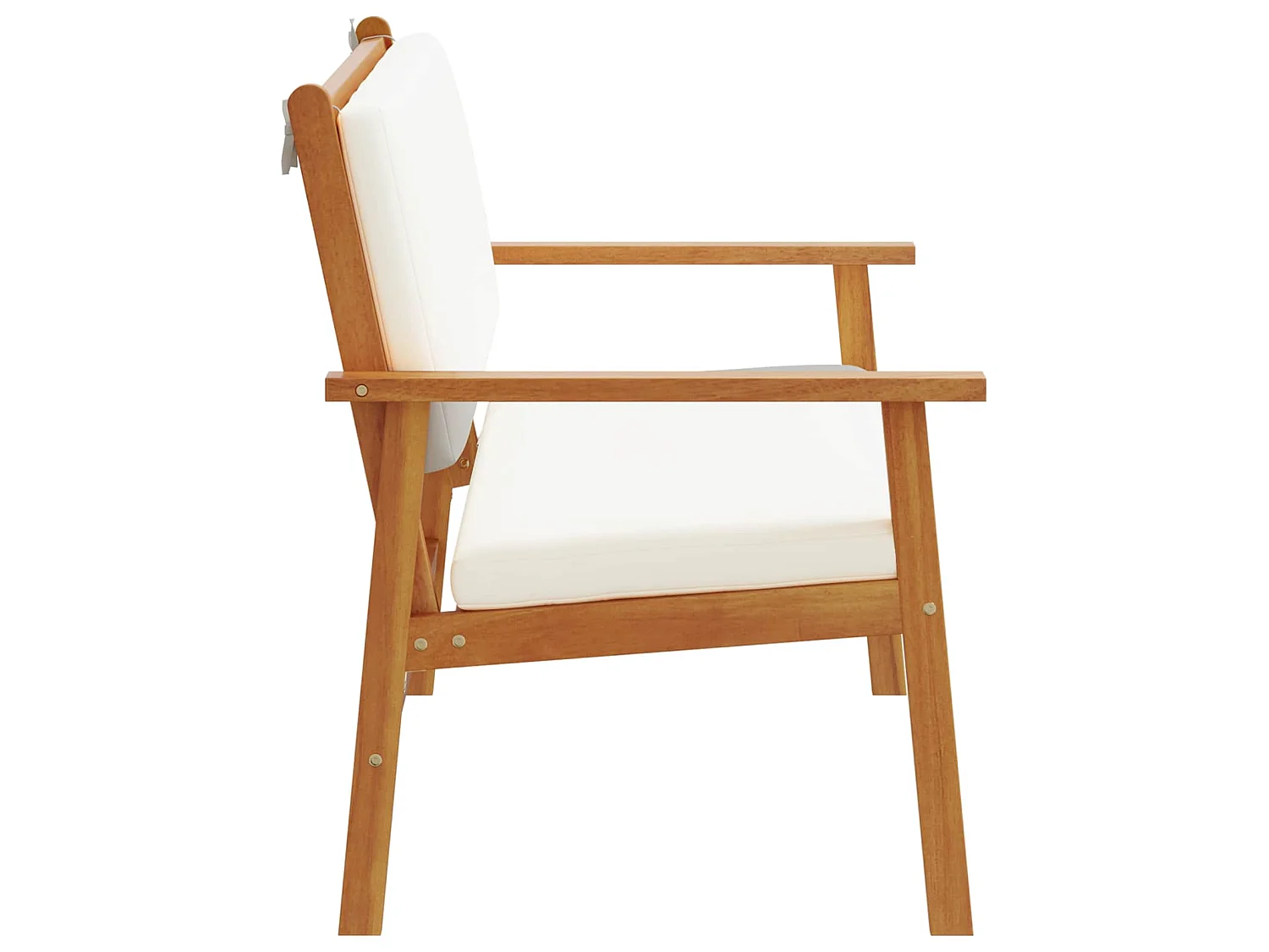 Banc de jardin avec coussin Blanc crème Bois d'Acacia Massif
