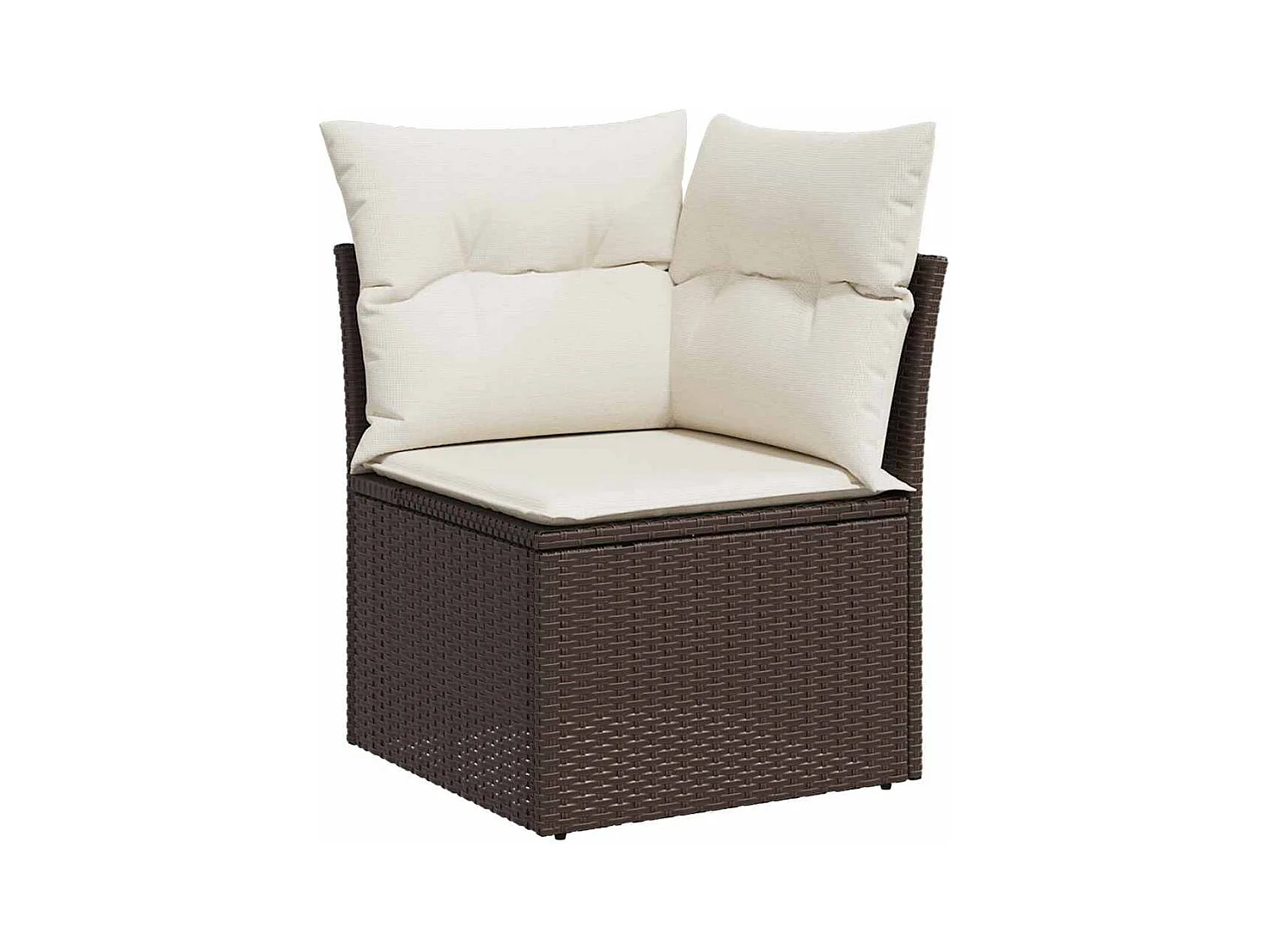 Ensemble de canapé de jardin avec coussin 6 pcs Marron et crème