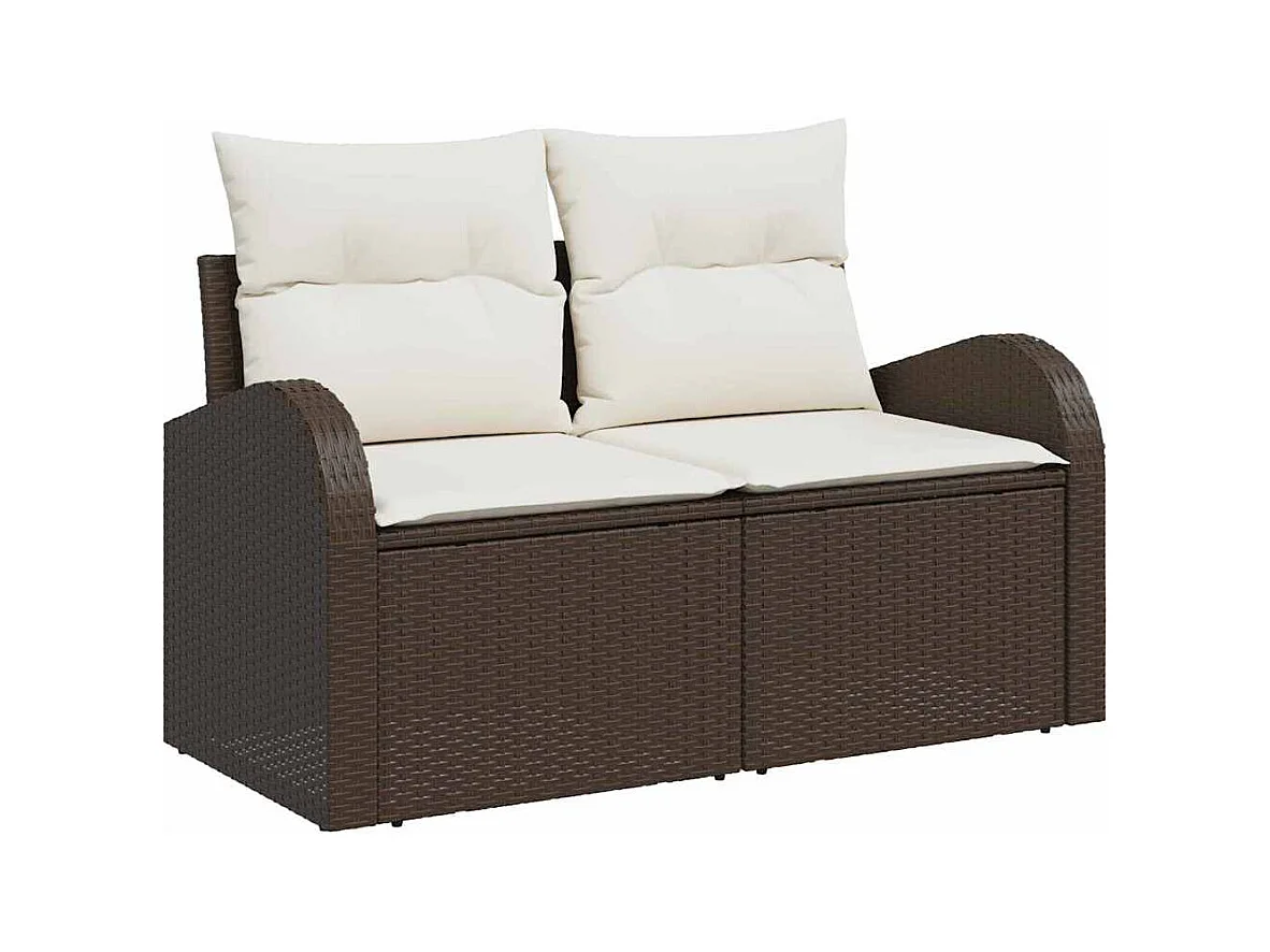 Garten-Sofa-Set 6 pcs Braun und Creme 234 x 124 x 85 cm