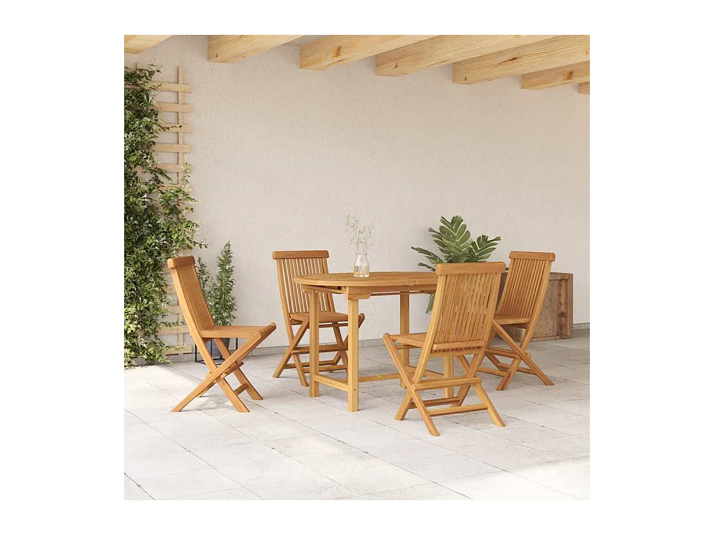 Garten Essgruppe 5 pcs Braun 160 x 80 x 75 cm Teak-Massivholz