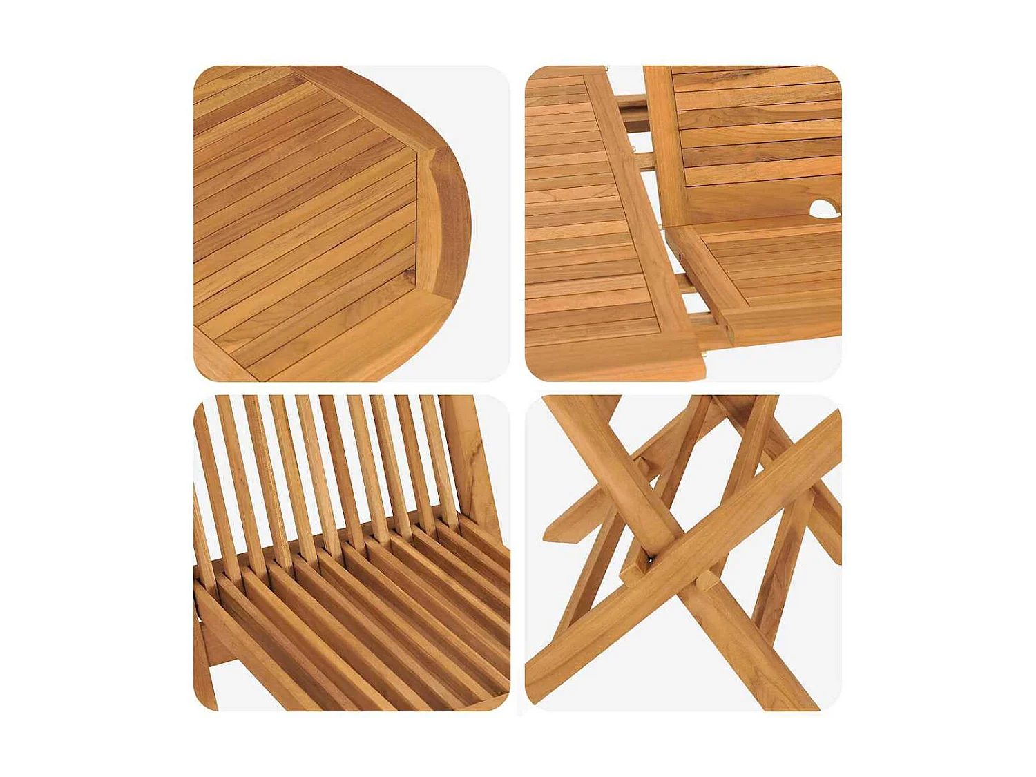 Garten Essgruppe 5 pcs Braun Massivholz Teak